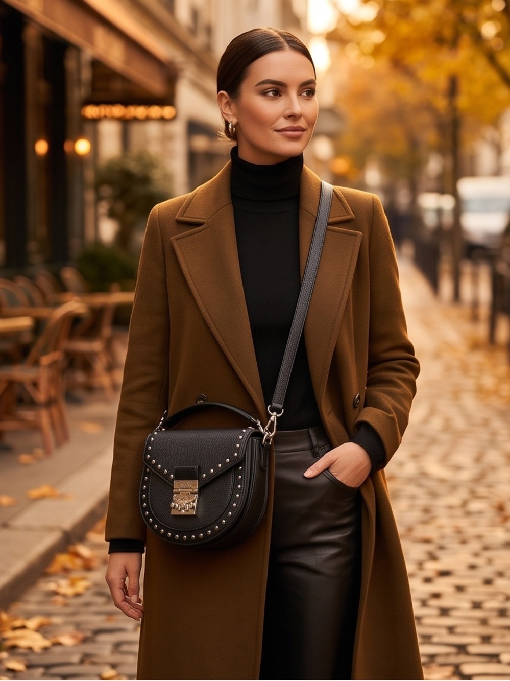 MCM Patricia Studded Saddle Bag